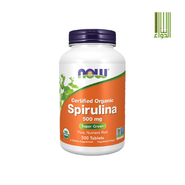 Now Certified Organic Spirulina 500 Mg 200 Tablets